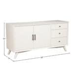 White Mahogany Mid Century Modern Sideboard with Storage