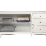 White Mahogany Mid Century Modern Sideboard with Storage