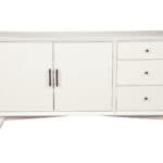 White Mahogany Mid Century Modern Sideboard with Storage