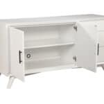 White Mahogany Mid Century Modern Sideboard with Storage