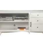 White Mahogany Mid Century Modern Sideboard with Storage