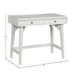 Mid Century Modern White Desk Mahogany Veneer Two Drawers