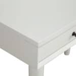 Mid Century Modern White Desk Mahogany Veneer Two Drawers