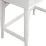 Mid Century Modern White Desk Mahogany Veneer Two Drawers