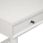 White Mid Century Modern Mahogany Desk with Three Drawers