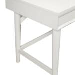 White Mid Century Modern Mahogany Desk with Three Drawers