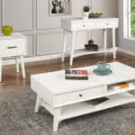 White Mid Century Modern Mahogany Console Table with Drawers 15 White Mid Century Modern Mahogany Console Table with Drawers