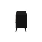 Black Mid Century Modern Mahogany TV Console with Rolling Doors 16 Black Mid Century Modern Mahogany TV Console with Rolling Doors