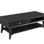 Mid Century Modern Black Mahogany Coffee Table with Storage