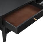 Mid Century Modern Black Mahogany Coffee Table with Storage