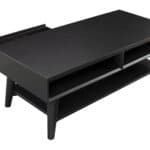 Mid Century Modern Black Mahogany Coffee Table with Storage