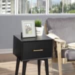 Black Mahogany Mid Century Modern End Table with Drawer 8 Black Mahogany Mid Century Modern End Table with Drawer