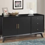 Black Mahogany Mid Century Modern Sideboard with Adjustable Shelves 8 Black Mahogany Mid Century Modern Sideboard with Adjustable Shelves