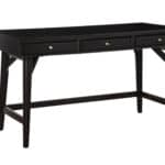 Black Mid Century Modern Mahogany Desk With Three Drawers