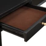 Black Mid Century Modern Mahogany Desk With Three Drawers