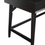 Black Mid Century Modern Mahogany Desk With Three Drawers