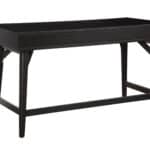 Black Mid Century Modern Mahogany Desk With Three Drawers