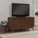 Mid Century Walnut TV Console Mahogany Solids and Veneer