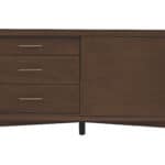 Mid Century Walnut TV Console Mahogany Solids and Veneer