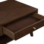 Walnut Mid Century Modern Coffee Table with Drawer and Shelf