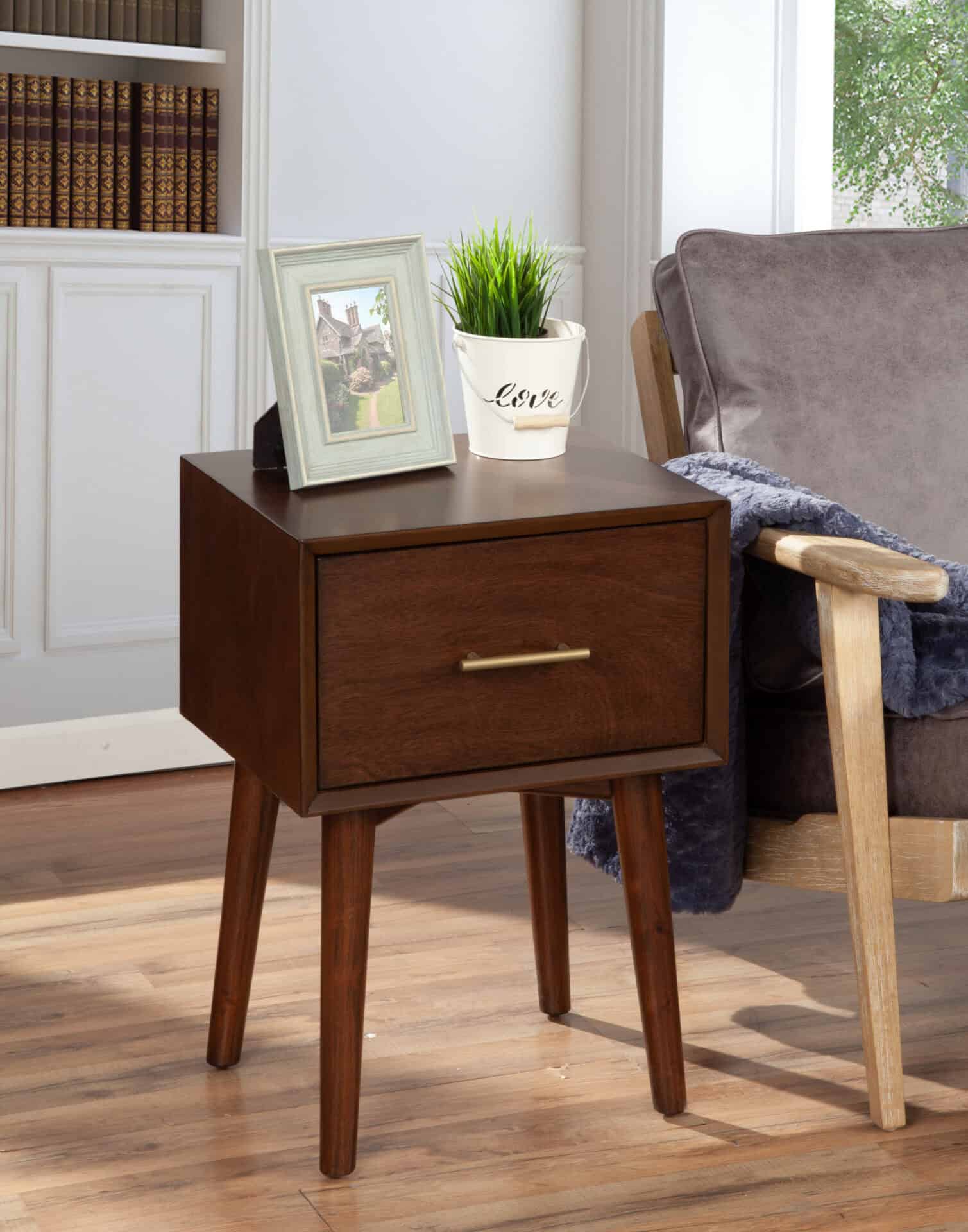 Mid Century Modern Walnut End Table Mahogany Solids and Veneer 1 Mid Century Modern Walnut End Table Mahogany Solids and Veneer
