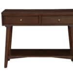 Walnut Mahogany Mid Century Modern Console Table With Drawers