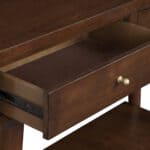 Walnut Mahogany Mid Century Modern Console Table With Drawers