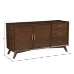 Mid Century Walnut Sideboard Mahogany Veneer with Adjustable Shelves