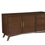 Mid Century Walnut Sideboard Mahogany Veneer with Adjustable Shelves