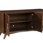 Mid Century Walnut Sideboard Mahogany Veneer with Adjustable Shelves