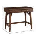 Mid Century Modern Walnut Desk Mahogany Solids and Veneer