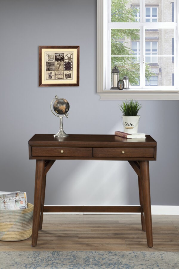 Mid Century Modern Walnut Desk Mahogany Solids and Veneer