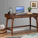 Walnut Mid Century Modern Mahogany Desk with 3 Drawers