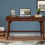 Walnut Mid Century Modern Mahogany Desk with 3 Drawers