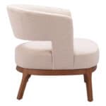 Beige Accent Chair with Wood Base and Durable Vinyl Upholstery 13 Beige Accent Chair with Wood Base and Durable Vinyl Upholstery