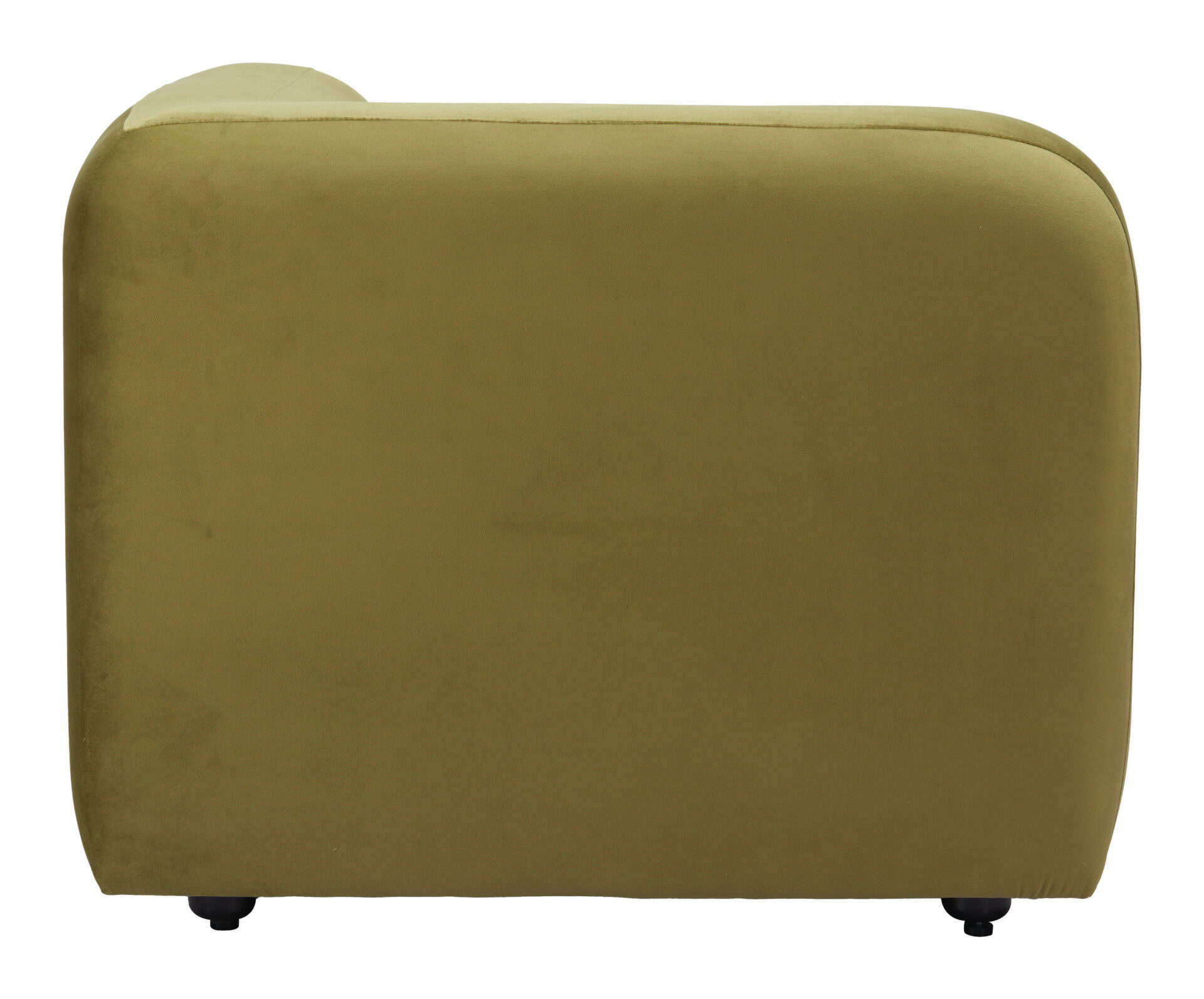 Velvet Tufted Corner Chair with Birch Wood Legs in Green 2 Velvet Tufted Corner Chair with Birch Wood Legs in Green - Image 2