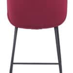 Red Faux Leather Counter Stool with Black Steel Legs