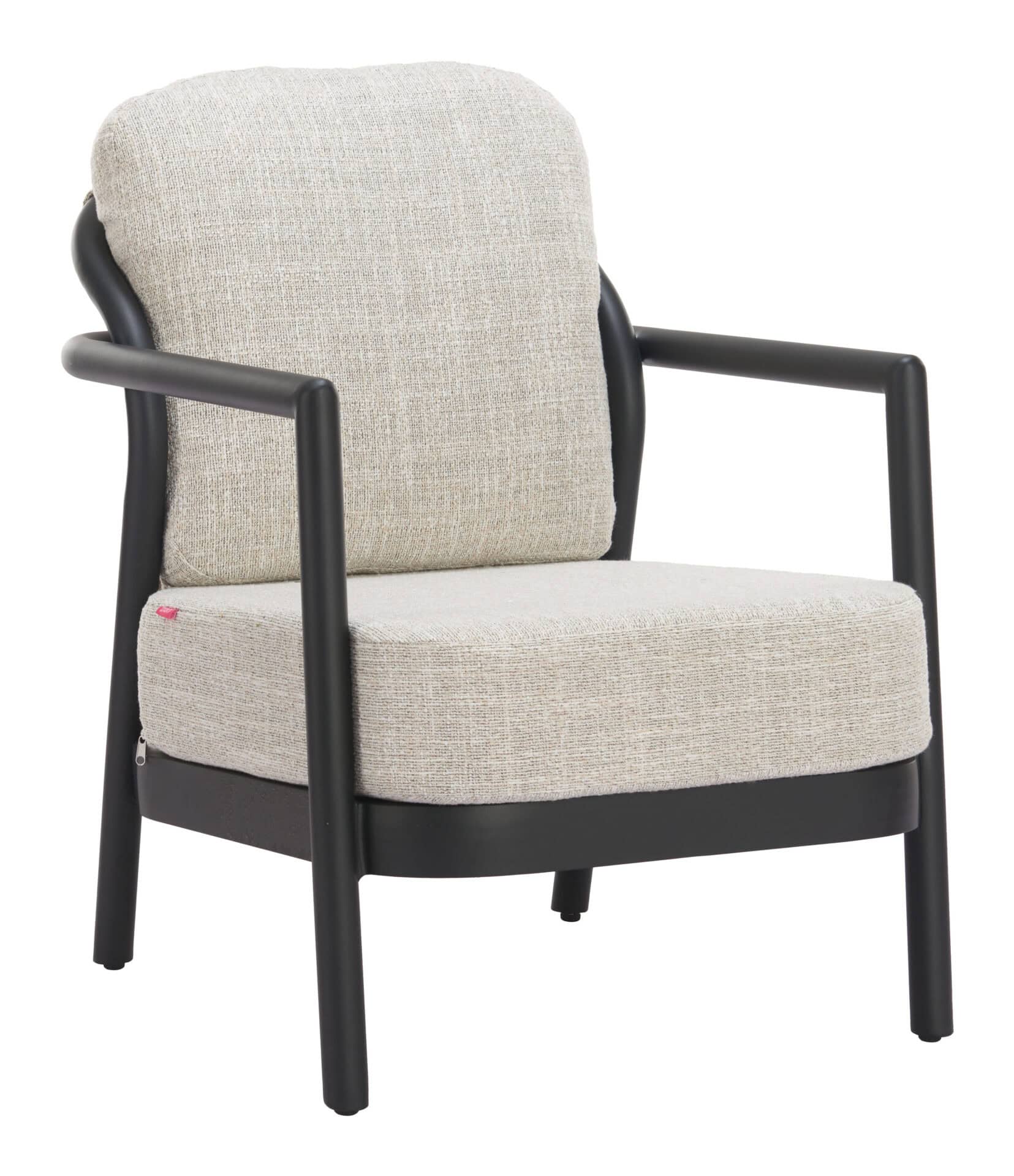 Modern Beige Outdoor Accent Chair with Aluminum Frame 1 Modern Beige Outdoor Accent Chair with Aluminum Frame