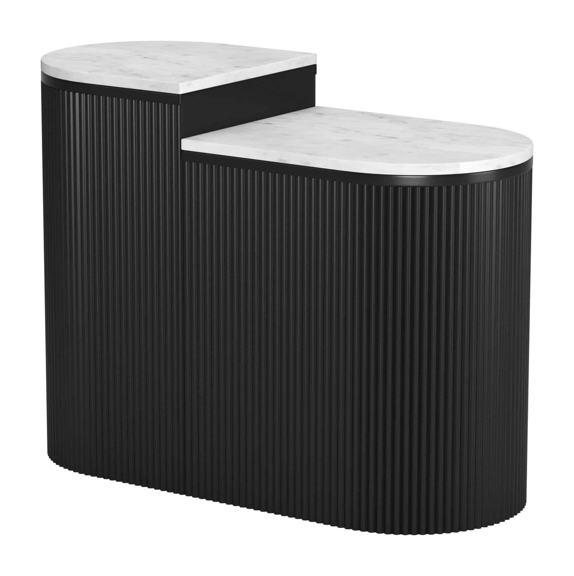 Modern White Marble Top Side Table Set (Set of 2) 4 Modern White Marble Top Side Table Set (Set of 2) - Image 4