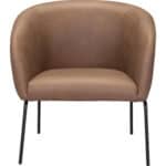 Vintage Brown Faux Leather Accent Chair with Steel Legs 15 Vintage Brown Faux Leather Accent Chair with Steel Legs