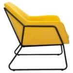 Yellow Velvet Accent Chair with Powder Coated Steel Legs 13 Yellow Velvet Accent Chair with Powder Coated Steel Legs