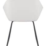 Modern White Tufted Dining Chair with Steel Legs (Set of 2)