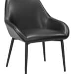 Black Modern Faux Leather Dining Chair with Steel Frame (Set of 2) 8 Black Modern Faux Leather Dining Chair with Steel Frame (Set of 2)
