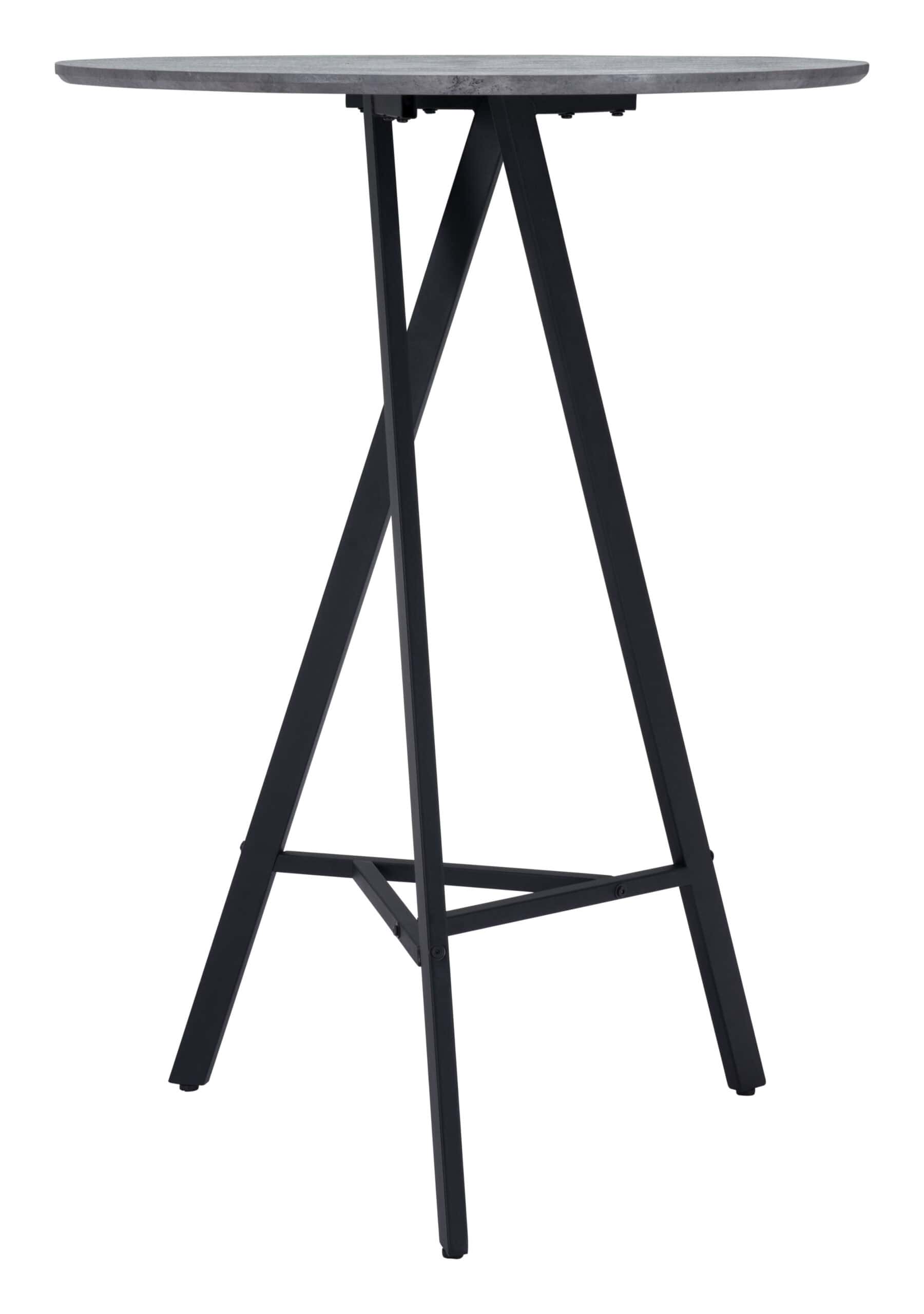 Mid-Century Modern Round Bar Table with Black Steel Legs 16 Mid-Century Modern Round Bar Table with Black Steel Legs