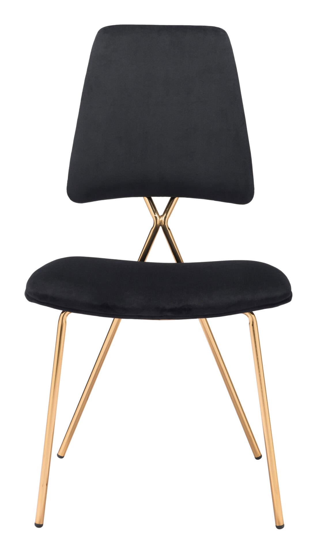 Black Velvet Dining Chair with Gold Frame (Set of 2) 5 Black Velvet Dining Chair with Gold Frame (Set of 2) - Image 5