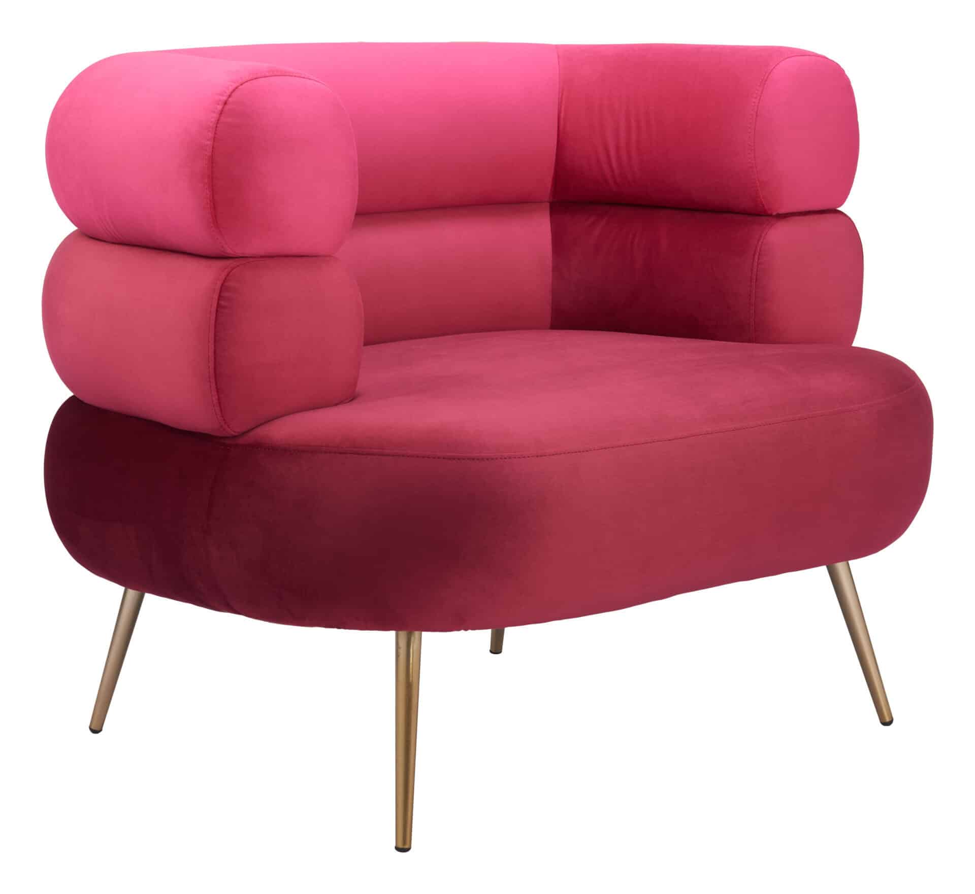 Velvet Accent Chair with Steel Frame and Rubber Feet Protection 3 Velvet Accent Chair with Steel Frame and Rubber Feet Protection - Image 3
