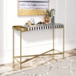 Art Deco Console Table with Multicolor Top for Living Room