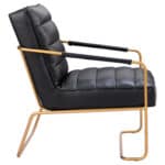 Modern Tufted Vinyl Accent Chair with Powder-Coated Steel Base 10 Modern Tufted Vinyl Accent Chair with Powder-Coated Steel Base