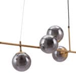 Gold-Plated Ceiling Lamp with Smoked Glass Shades 22 Gold-Plated Ceiling Lamp with Smoked Glass Shades