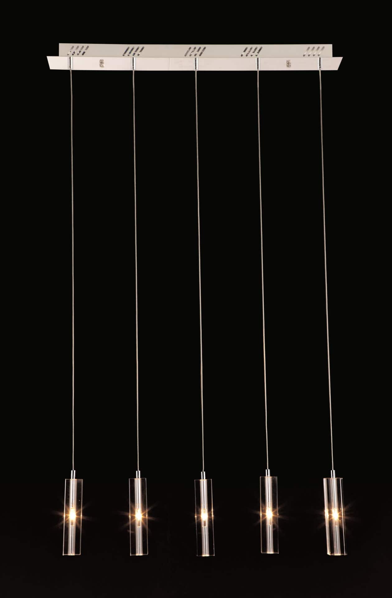 Five Bulb Chrome Ceiling Lamp with Sleek Halogen Lights 4 Five Bulb Chrome Ceiling Lamp with Sleek Halogen Lights - Image 4